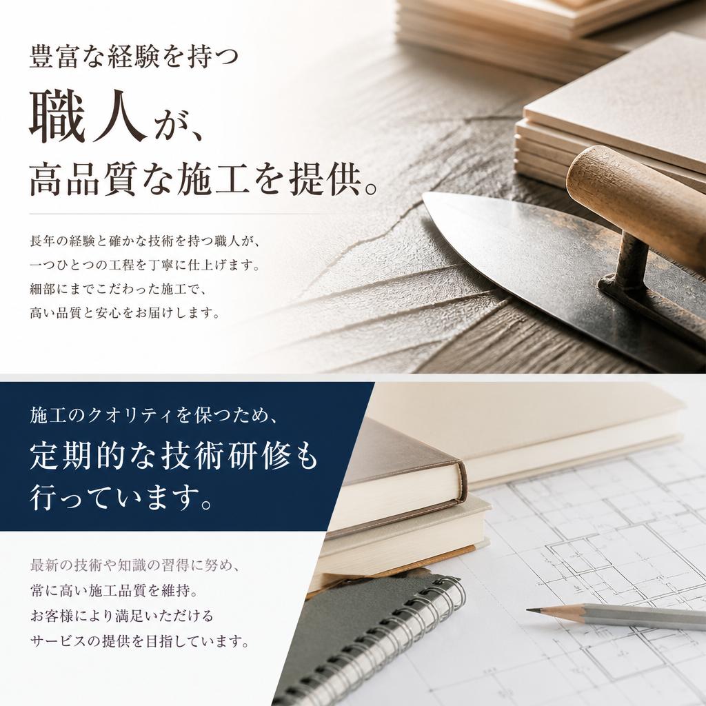 経験豊富な職人による施工