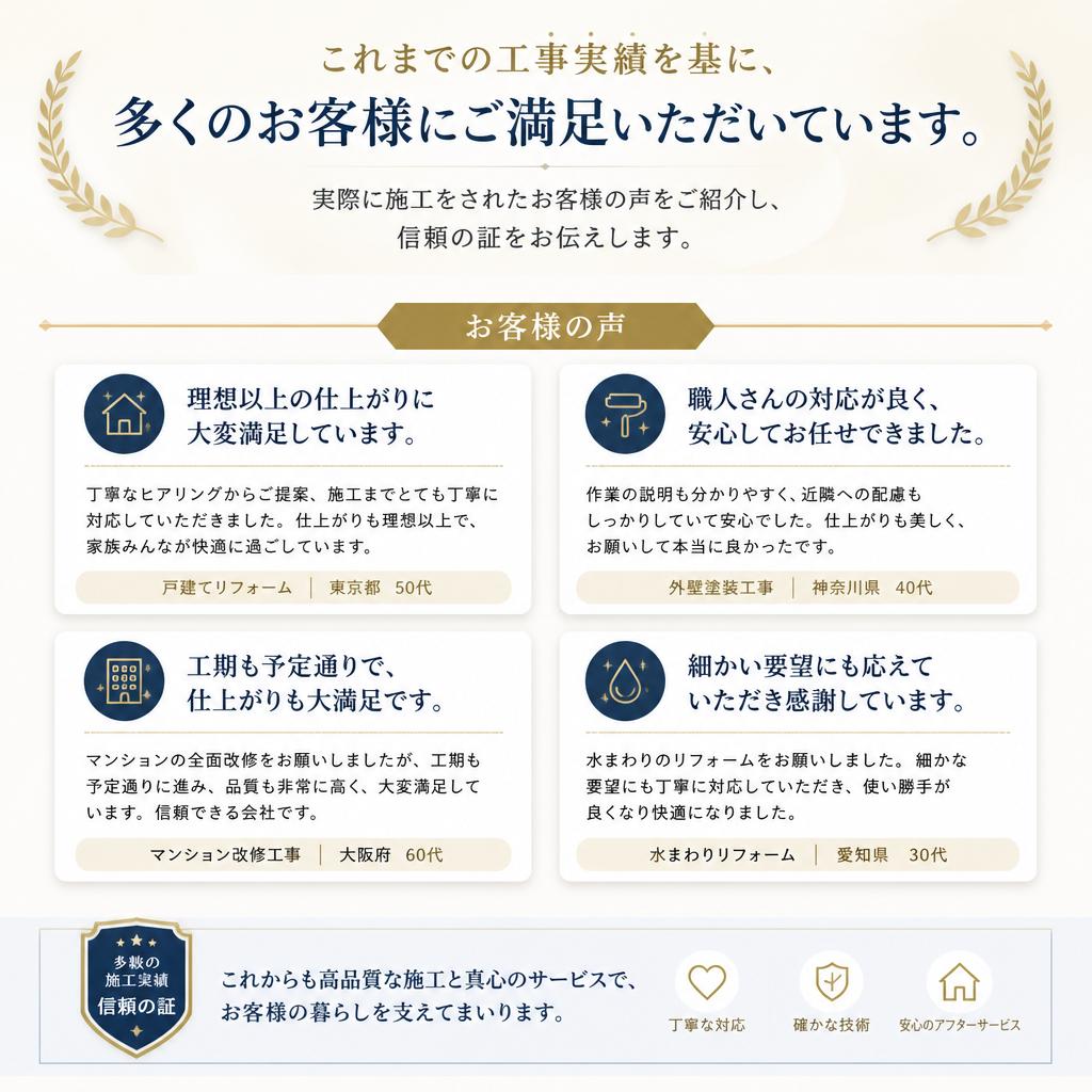 お客様の声：実績と信頼