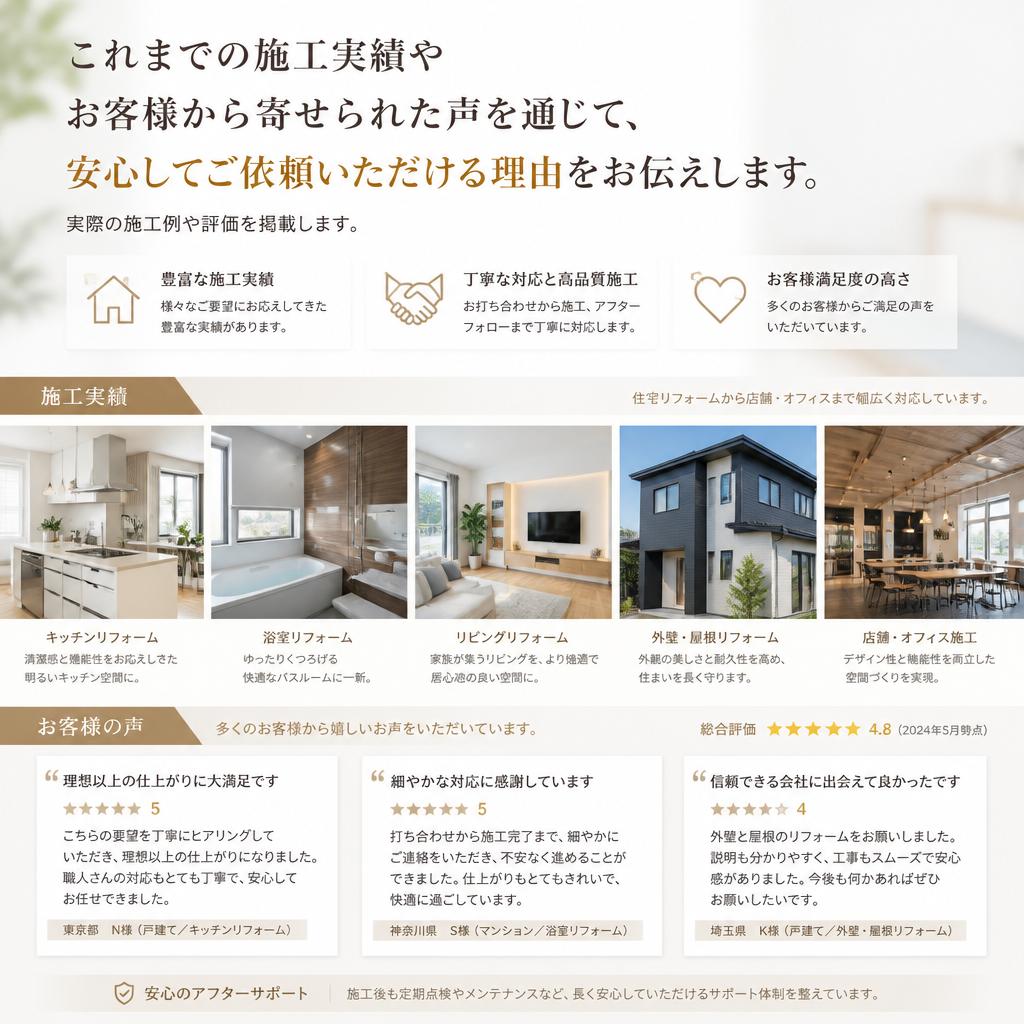 施工実績とお客様の声