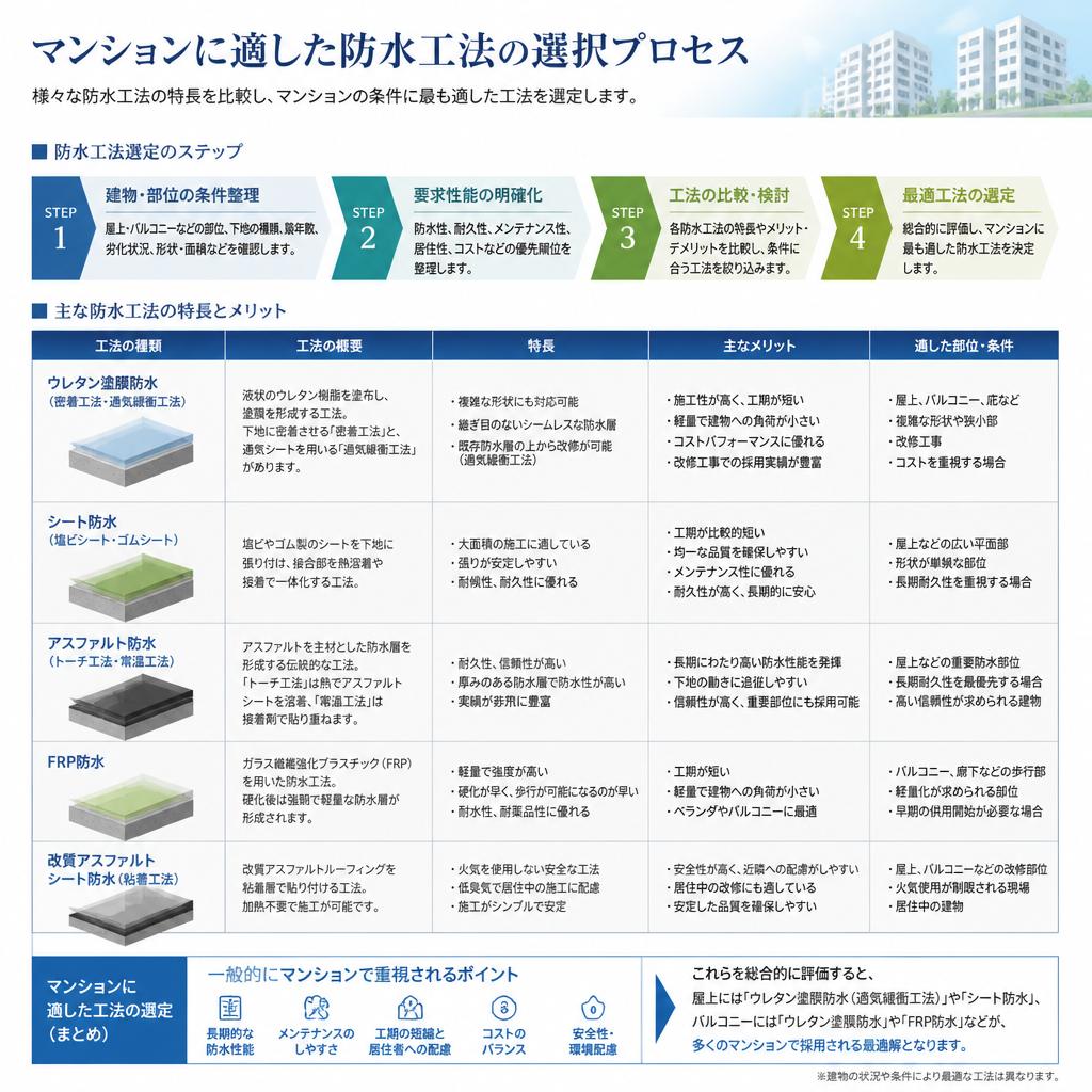 防水工事の種類