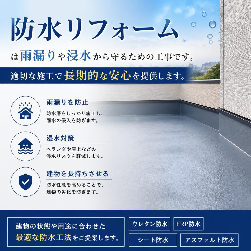 防水リフォームで安心の住環境