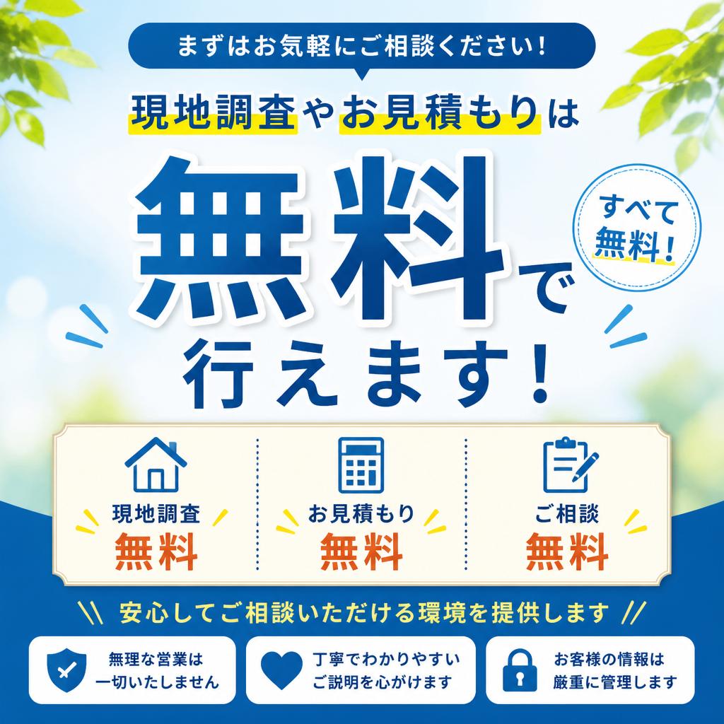 現地調査・お見積もりは無料