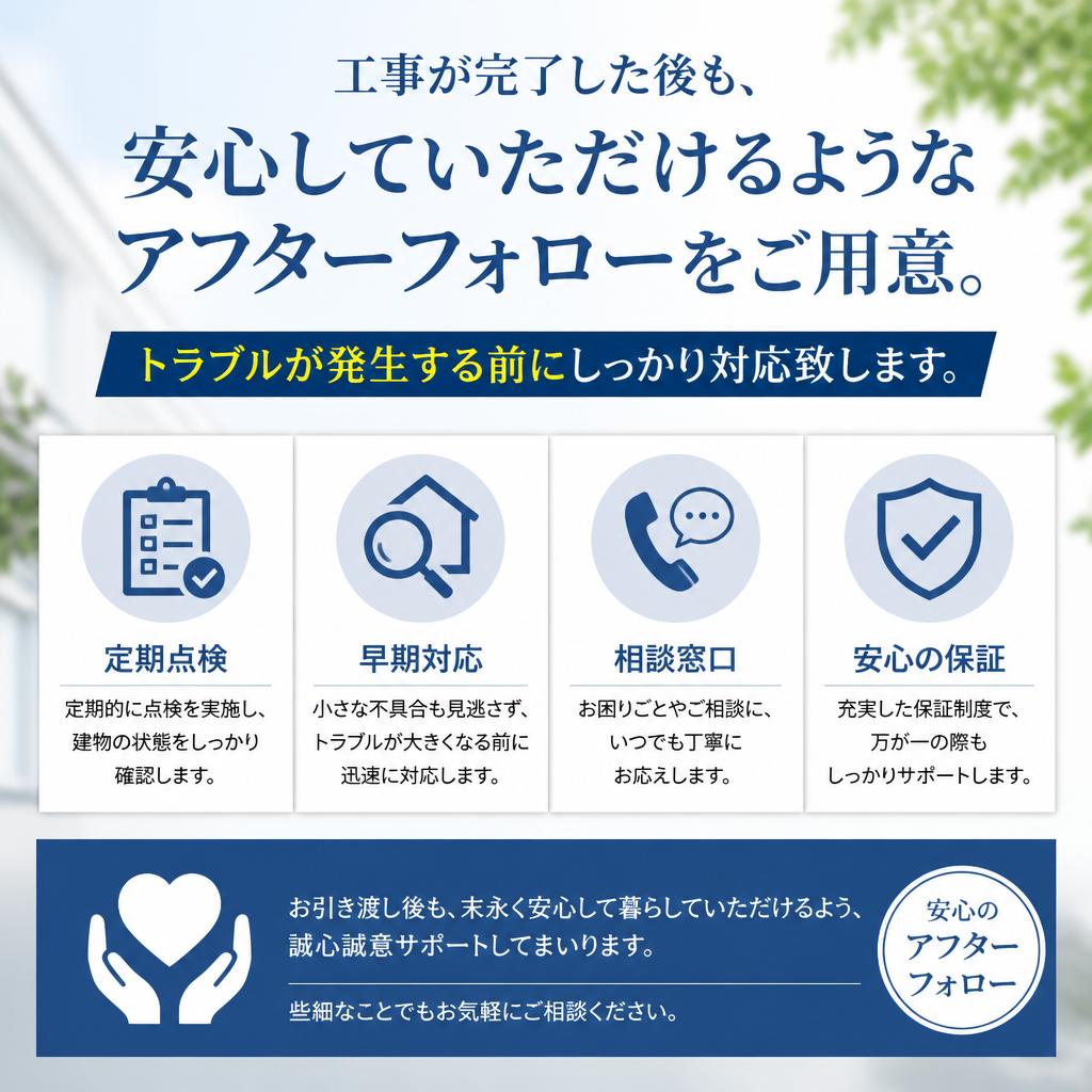 安心のアフターフォロー
