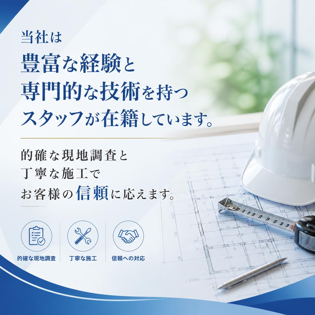 実績豊富なスタッフによる安心施工