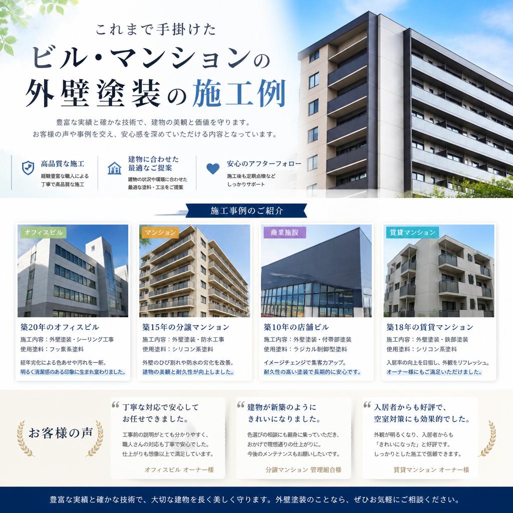 ビル・マンションの外壁塗装の施工例
