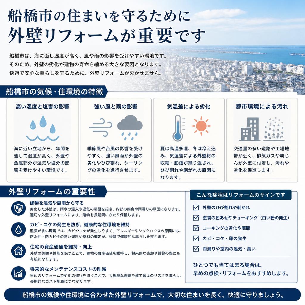 船橋市の特性と外壁リフォームの必要性