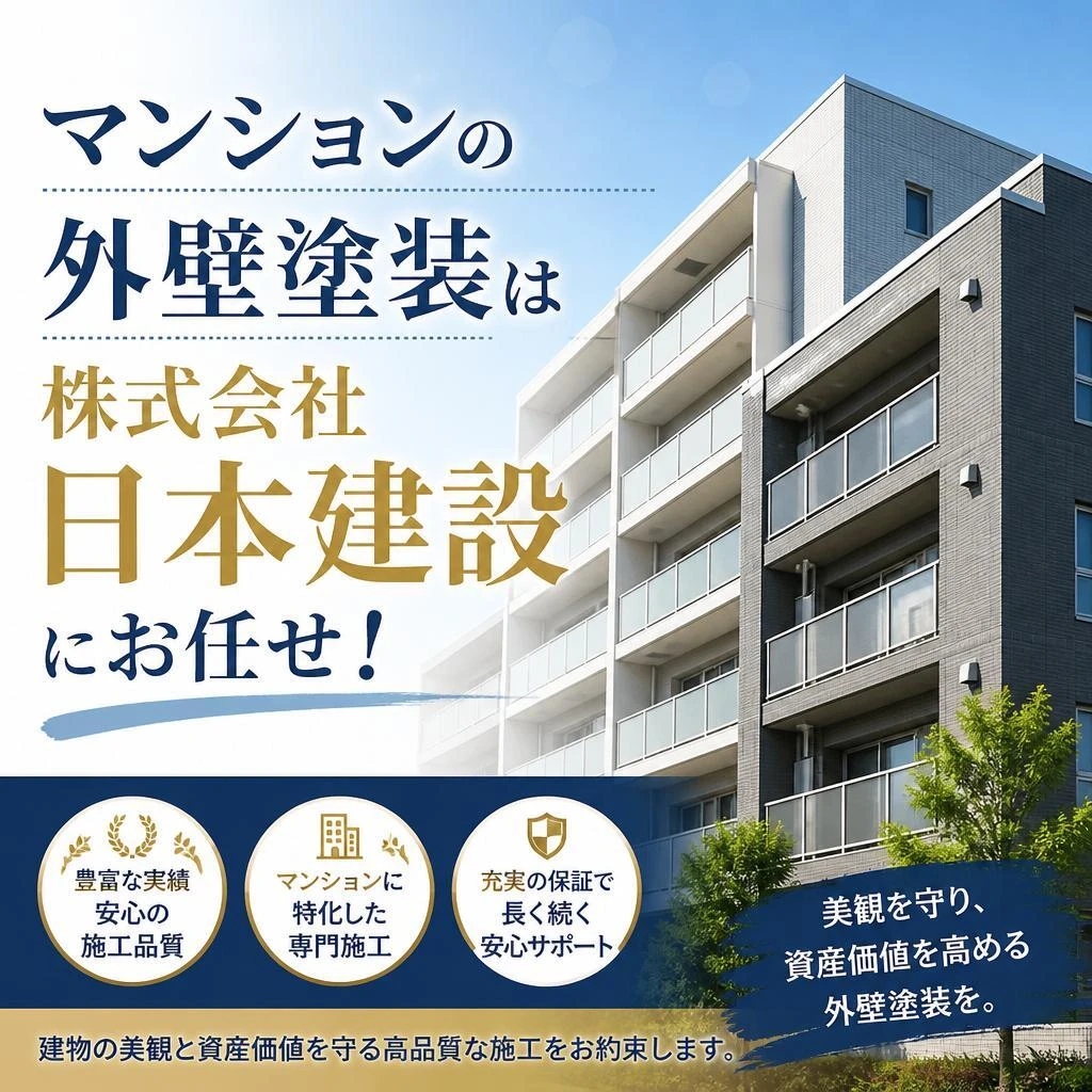 マンションの外壁塗装は株式会社日本建設にお任せ！