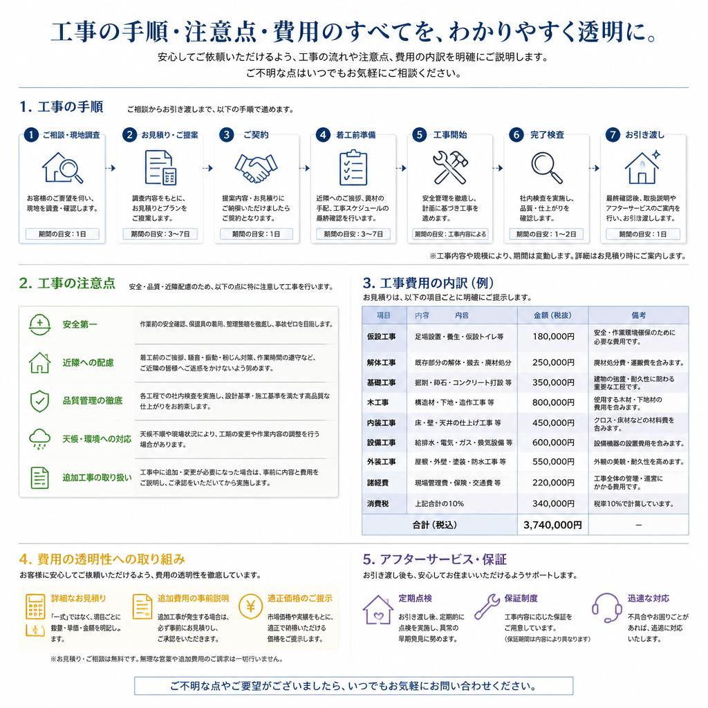 4. 施工の流れと工事費用の透明性