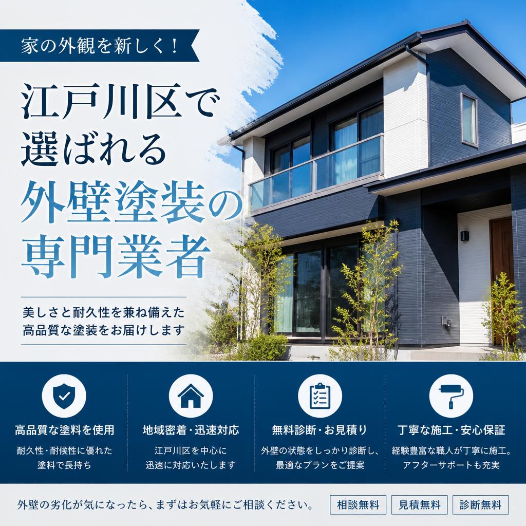 家の外観を新しく！江戸川区で選ばれる外壁塗装の専門業者