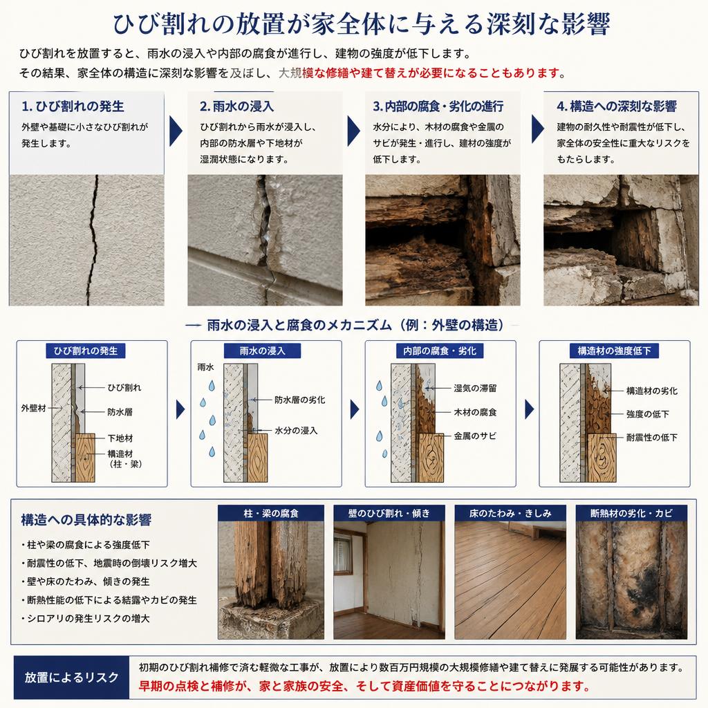 ひび割れがもたらす危険