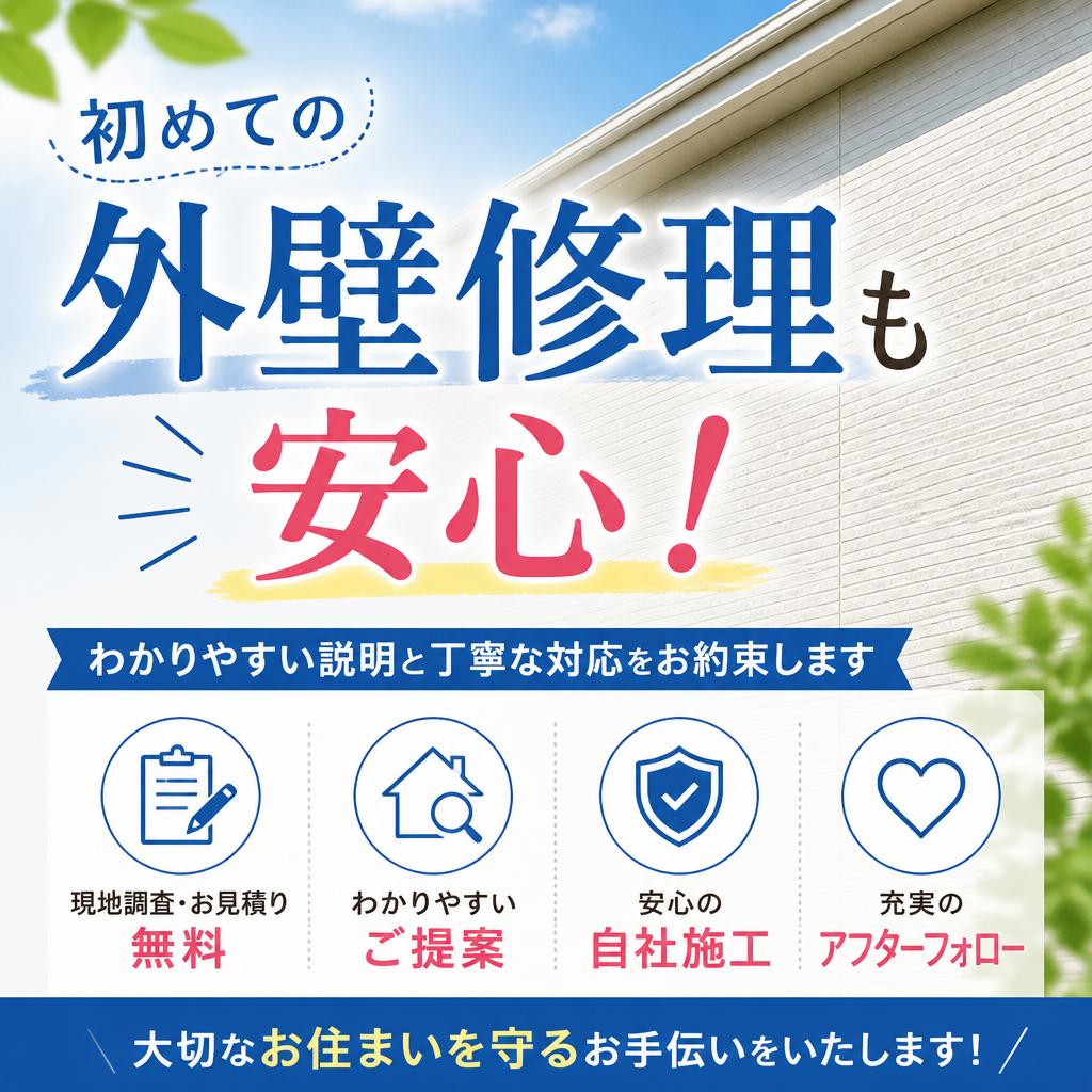 初めての外壁修理も安心！