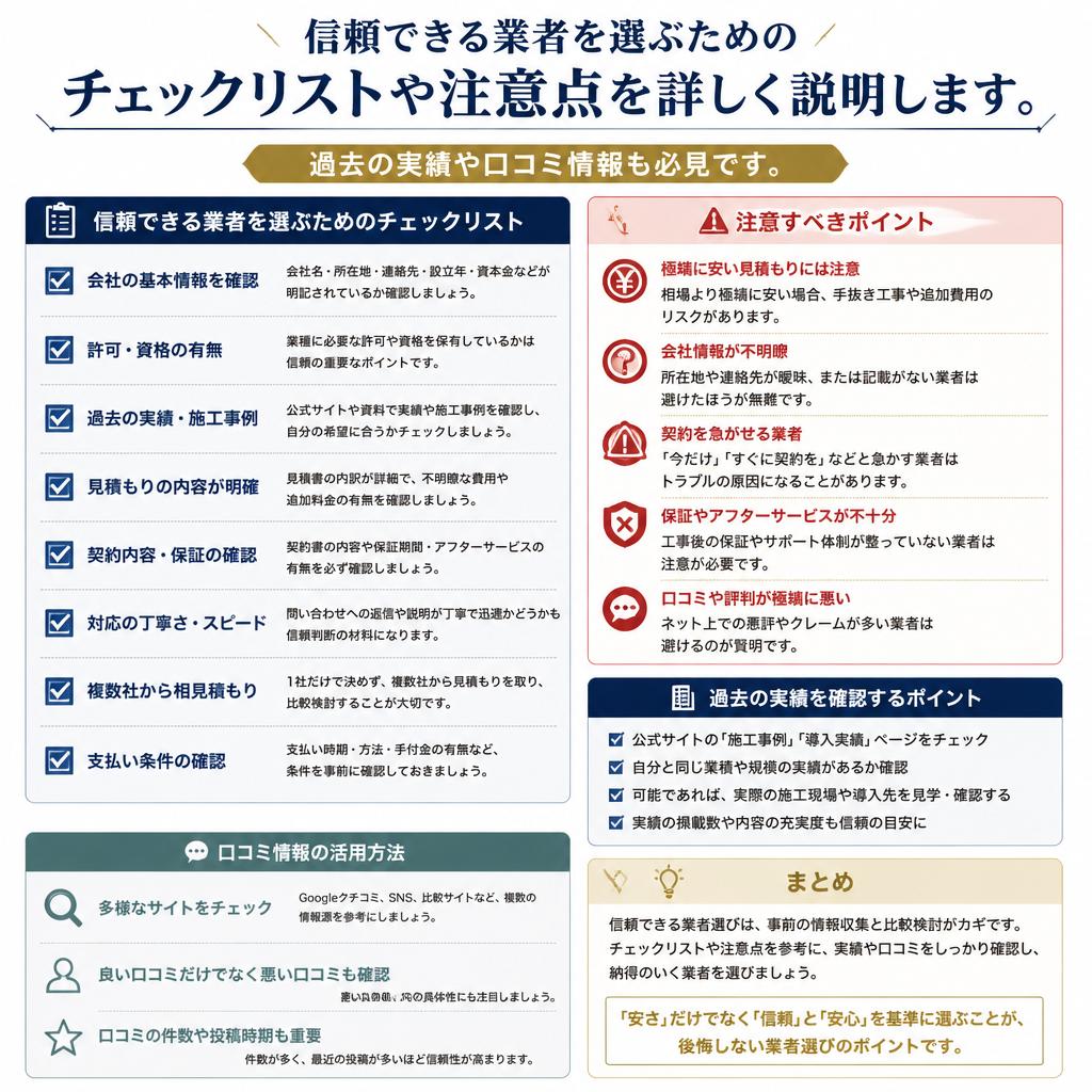業者選びのポイント