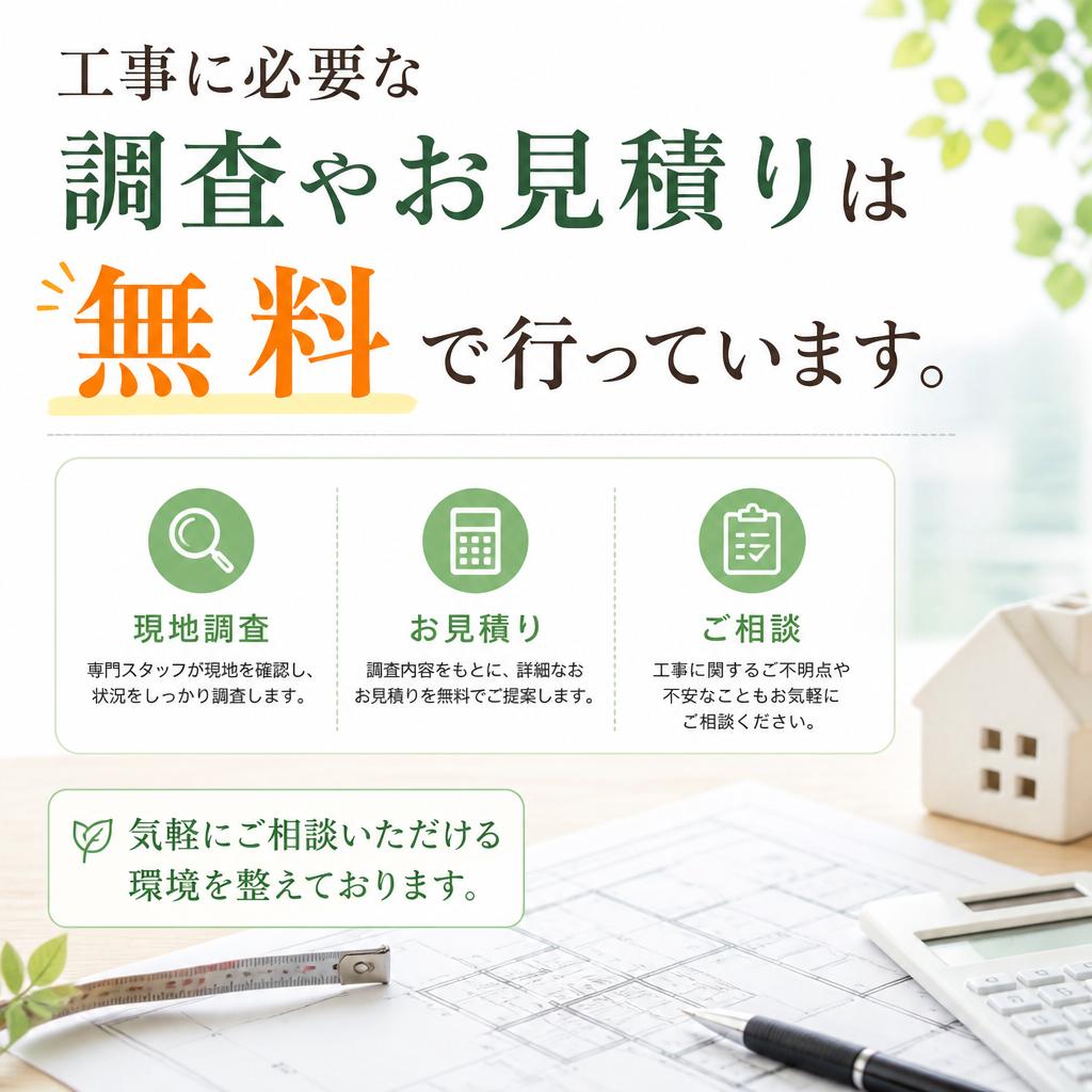 無料現地調査とお見積り