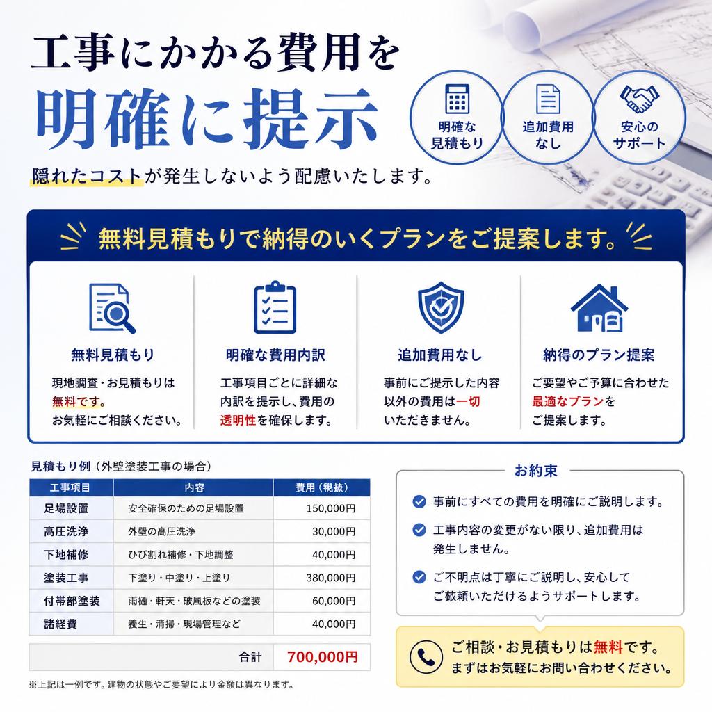 明確で安心の見積もり