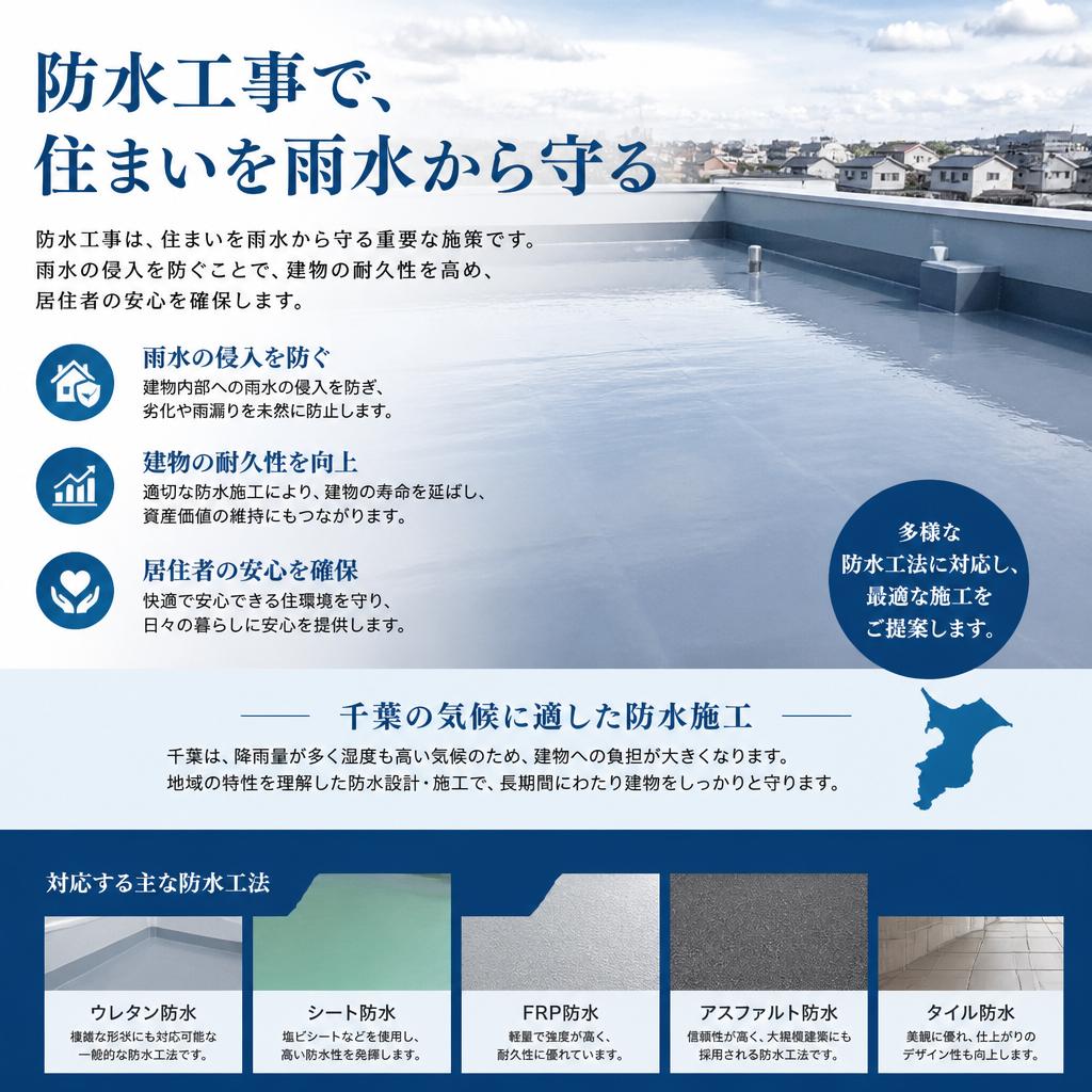 安心の防水工事で雨漏りを防ぐ！