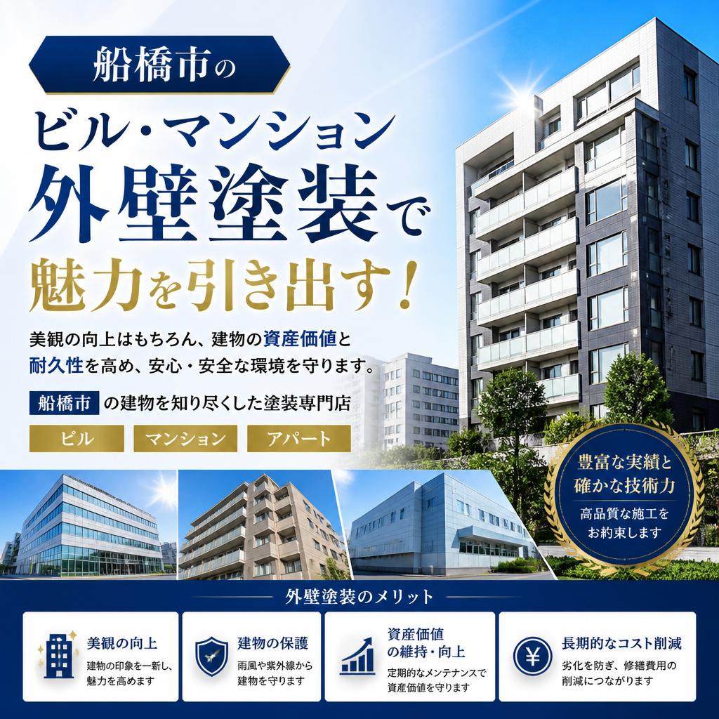 船橋市のビルマンション外壁塗装で魅力を引き出す！