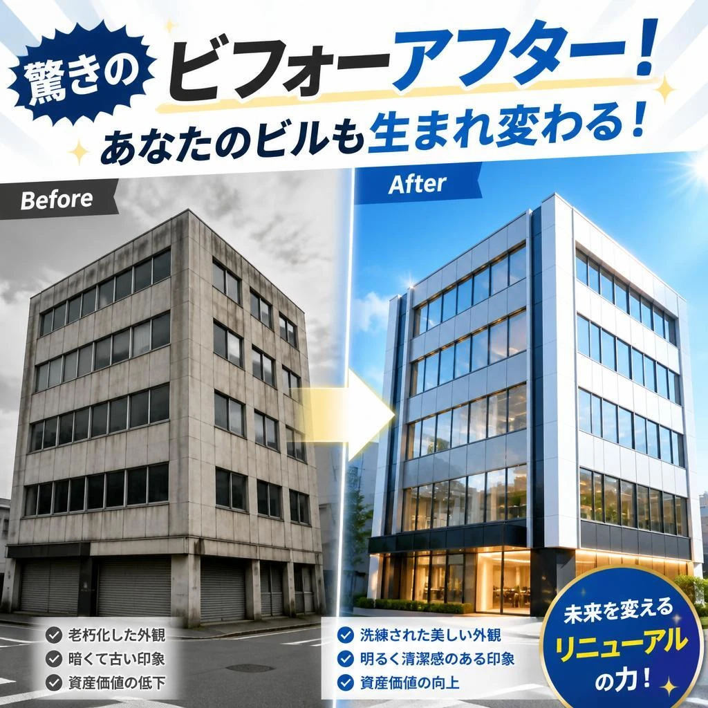驚きのビフォーアフター！あなたのビルも生まれ変わる！