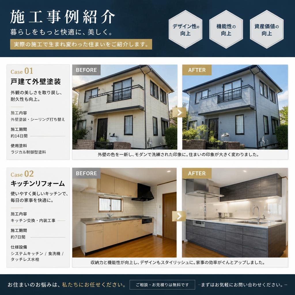 2. 実績紹介：成功事例のビフォーアフター