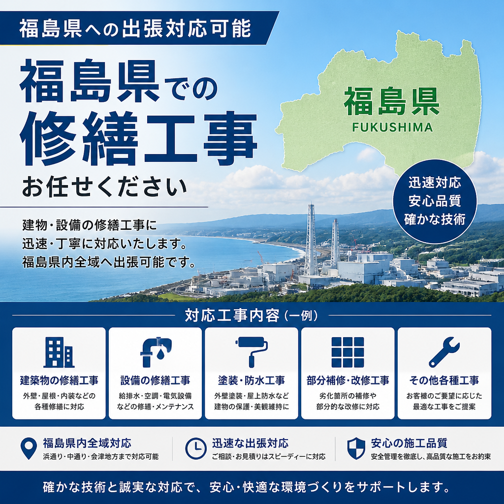 郡山・白河・いわき・宇都宮・那須で信頼の施工を！
