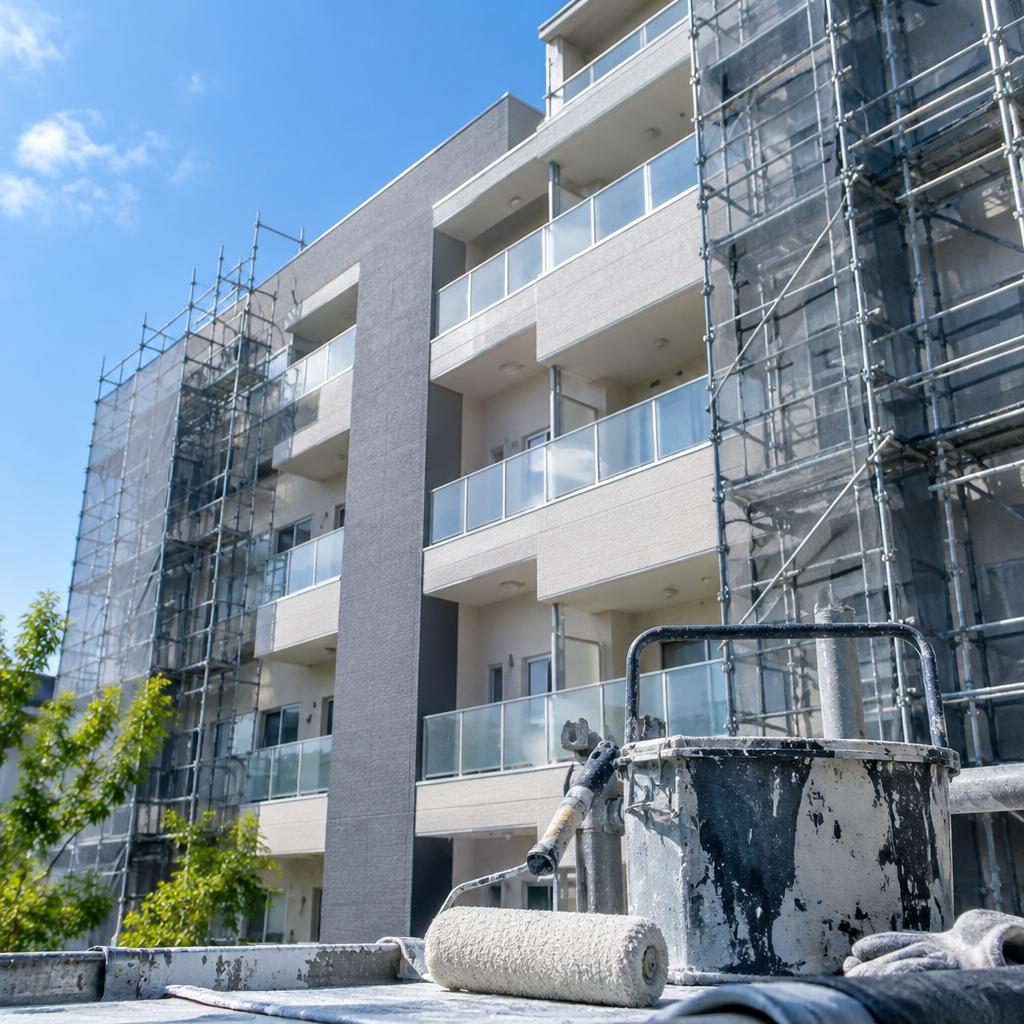 マンションの外壁塗装・大規模修繕は、建物の未来を見据えた優良業者選びから。株式会社日本建設が、丁寧な調査と確かな施工で安心を支えます。